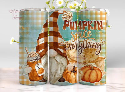 Pumpkin Spice Everything Tumbler Wrap, Halloween Sublimation Design, 20 oz Skinny Fall Tumbler PNG, Pumpkin Tumbler Design Sublimation WillowSageDesign 