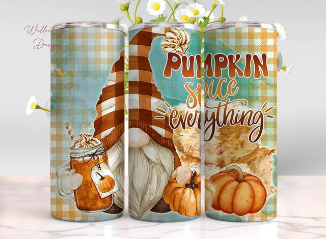 Pumpkin Spice Everything Tumbler Wrap, Halloween Sublimation Design, 20 oz Skinny Fall Tumbler PNG, Pumpkin Tumbler Design Sublimation WillowSageDesign 