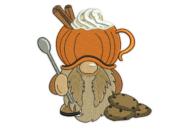 Pumpkin Spice Gnome Embroidery Design, Fall Embroidery Design, Thanksgiving embroidery, Autumn embroidery, cookies machine embroidery Embroidery/Applique DESIGNS NextEmbroidery 