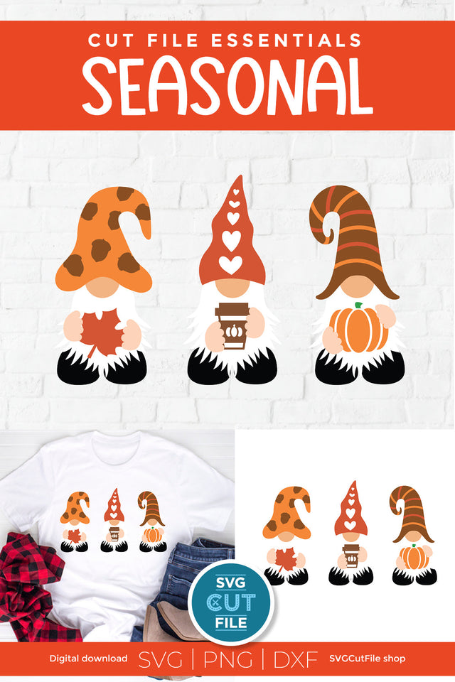 Pumpkin spice gnome svg for autumn or fall SVG SVG Cut File 