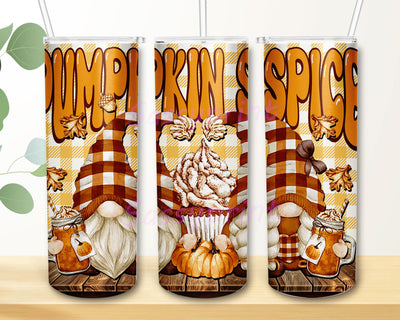 Pumpkin Spice Gnome Tumbler Wrap 20oz Skinny Tumbler Sublimation Design Tumbler Wrap Gnome Tumbler PNG Fall Tumbler Straight Tumbler PNG Sublimation sassyprint 