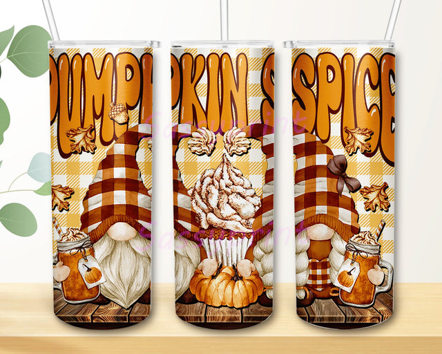 Pumpkin Spice Gnome Tumbler Wrap 20oz Skinny Tumbler Sublimation Design Tumbler Wrap Gnome Tumbler PNG Fall Tumbler Straight Tumbler PNG Sublimation sassyprint 