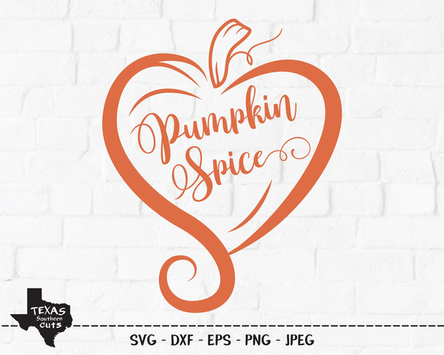 Pumpkin Spice Heart | Fall SVG SVG Texas Southern Cuts 