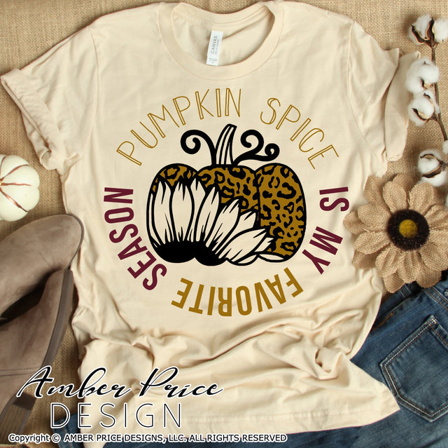 Pumpkin Spice is my favorite season SVG PNG DXF | Fall SVG | Coffee SVGs | Shirt SVGs SVG Amber Price Design 