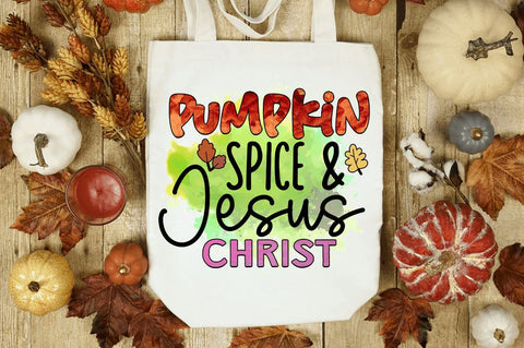 Pumpkin spice & jesus christ Sublimation PNG, Sublimation Fall Design Sublimation Regulrcrative 