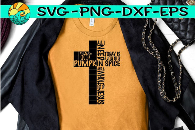 Pumpkin Spice - Jesus - Cross -SVG - DXF - EPS - PNG SVG On the Beach Boutique 
