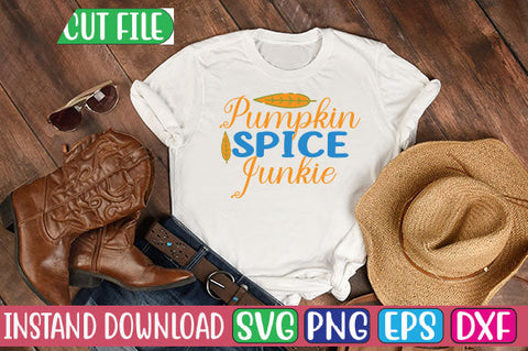 Pumpkin Spice Junkie SVG Cut File SVGs, Quotes and Sayings, Food & Drink, Holiday,On Sale, SVG Studio Innate 