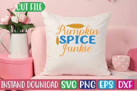 Pumpkin Spice Junkie SVG Cut File SVGs, Quotes and Sayings, Food & Drink, Holiday,On Sale, SVG Studio Innate 