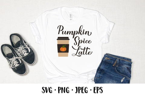 Pumpkin Spice Latte hand lettered SVG. Fall drink SVG LaBelezoka 
