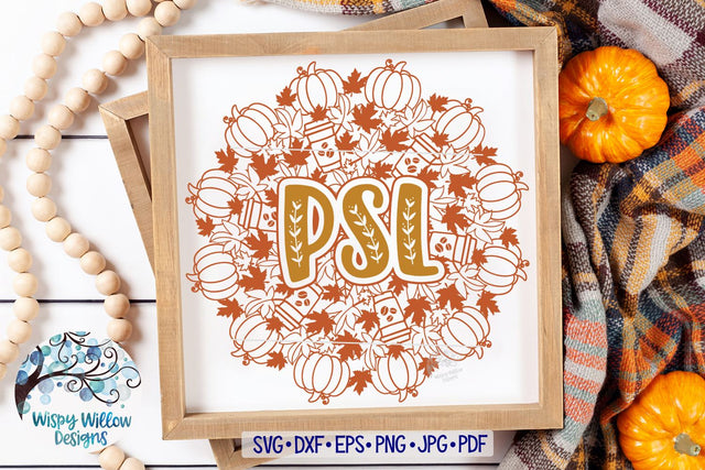 Pumpkin Spice Latte Mandala SVG SVG Wispy Willow Designs 