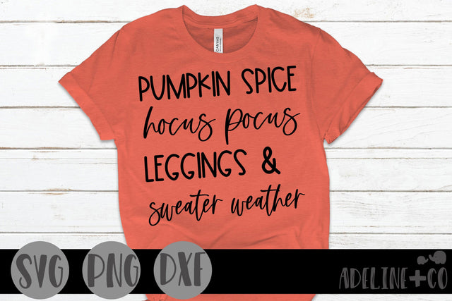 Pumpkin spice, leggings and sweaters SVG Adeline&co 