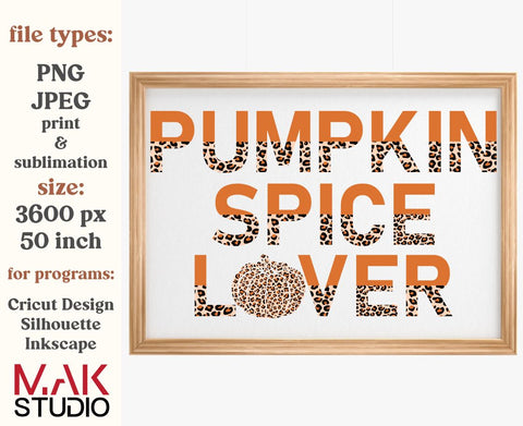 Pumpkin spice lover sublimation, Pumpkin spice lover png, Autumn clipart, Fall clipart, Thanksgiving png Sublimation MAKStudion 