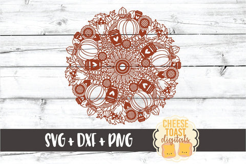 Pumpkin Spice Mandala - Fall Mandala SVG PNG DXF Cut Files SVG Cheese Toast Digitals 