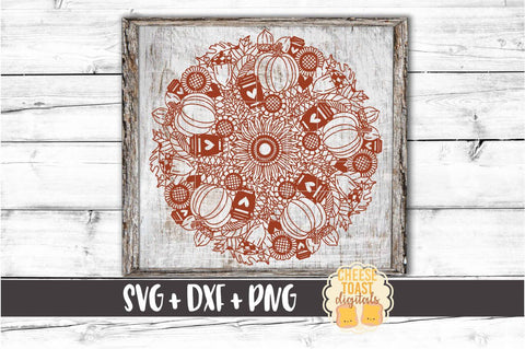 Pumpkin Spice Mandala - Fall Mandala SVG PNG DXF Cut Files SVG Cheese Toast Digitals 
