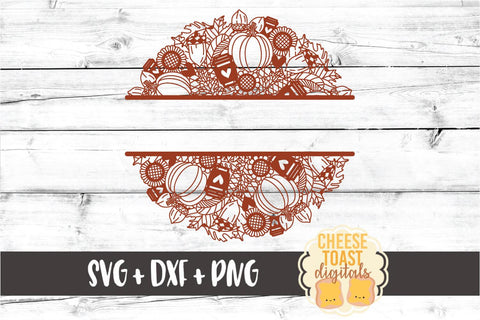 Pumpkin Spice Mandala - Fall Split Mandala SVG PNG DXF Cut Files SVG Cheese Toast Digitals 