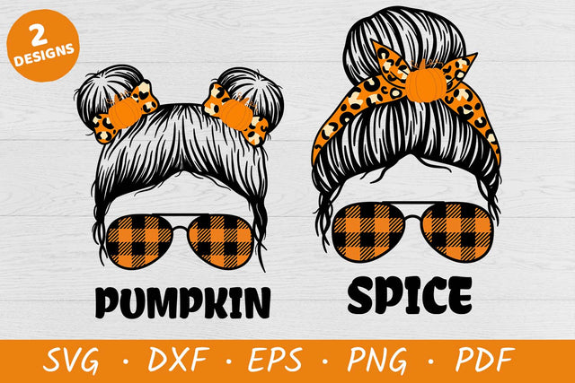 Pumpkin Spice Mom life Kid life SVG | Fall Messy Bun SVG SVG Irina Ostapenko 