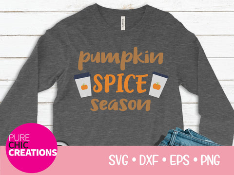 Pumpkin Spice Season - Cricut - Silhouette - svg - dxf - eps - png - Digital File - SVG Cut File - Fall SVG - svg clipart - Fall clipart SVG Pure Chic Creations 