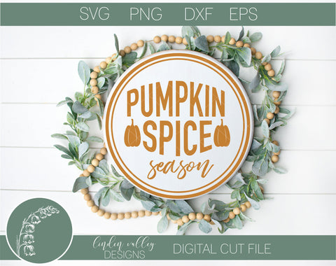 Pumpkin Spice Season Round SVG SVG Linden Valley Designs 