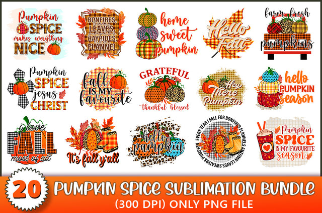 Pumpkin Spice Sublimation Bundle, Fall Bundle SVG Shetara Begum 