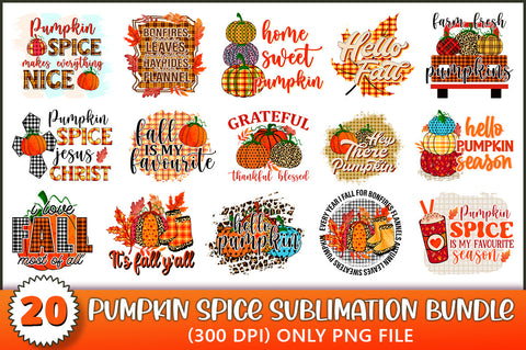 Pumpkin Spice Sublimation Bundle, Fall Bundle SVG Shetara Begum 