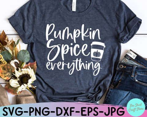 Pumpkin Spice Svg, Fall Svg Files, Pumpkin Spice Shirt, Harvest Svg, Coffee Svg, Latte Svg SVG She Shed Craft Store 