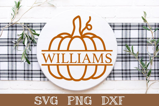 Pumpkin Split Monogram Frame | Fall SVG SVG Shine Green Art 