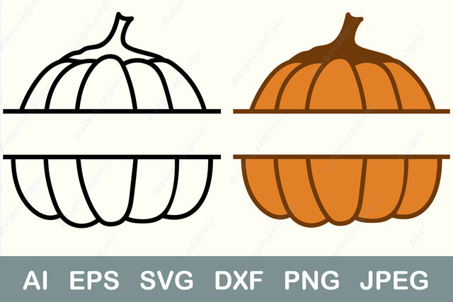 Pumpkin split monogram svg, Fall split monogram SVG AnastasiyaArtDesign 