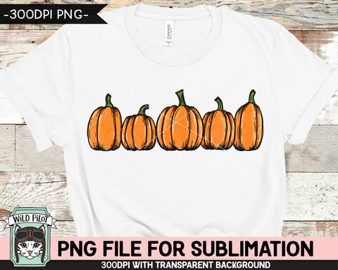 Pumpkin SUBLIMATION design PNG, Pumpkin png file, Pumpkin sublimation designs, Fall png, Autumn png, Halloween png, Thanksgiving png, Row of Pumpkins png Sublimation Wild Pilot 