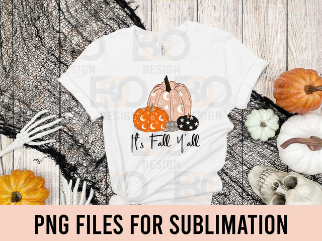 Pumpkin Sublimation It's Fall Y'all PNG SVG BOO-design 