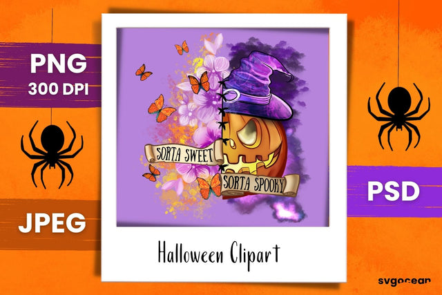 Pumpkin Sublimation | PNG Bundle | Sorta Sweet Sorta Spooky SVG SvgOcean 
