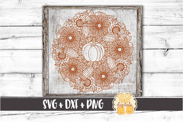 Pumpkin Sunflower Mandala - Fall Mandala SVG PNG DXF Cut Files SVG Cheese Toast Digitals 