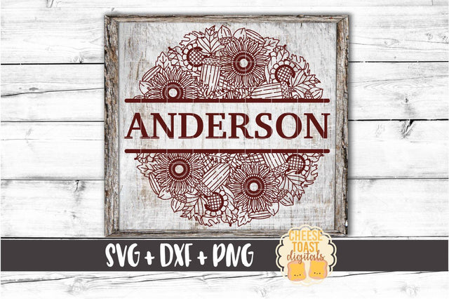 Pumpkin Sunflower Mandala - Fall Split Mandala SVG PNG DXF Cut Files SVG Cheese Toast Digitals 