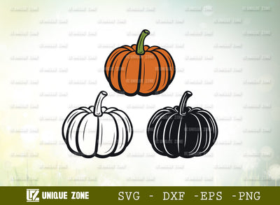 Pumpkin SVG Cut File, Autumn Fall Svg, Thanksgiving Svg, Halloween Svg, Half Pumpkin Svg, Fall Pumpkin, SVG Unique Zone 