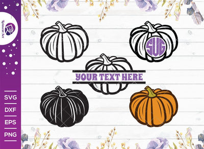 Pumpkin SVG Cut File | Fall SVG | Split Monogram SVG | SVG Reinvent Art 