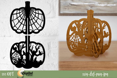 Pumpkin SVG Decor. Pumpkin Halloween. 3d Pumpkin Laser Cut. SVG Evgenyia Guschina 
