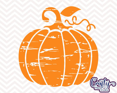 Pumpkin SVG - Fall - Distressed Pumpkin - Grunge Fall Pumpkin SVG Crafty Mama Studios 
