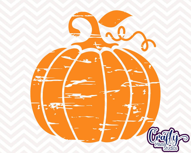 Pumpkin SVG - Fall - Distressed Pumpkin - Grunge Fall Pumpkin SVG Crafty Mama Studios 