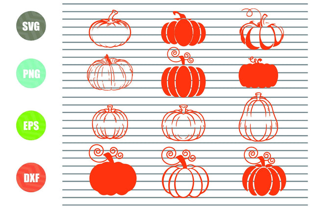 Pumpkin Svg, Fall Pumpkin Svg,Silhouette Cameo,Cricut, Cutting Files, Svg Files,Pumpkin clipart ,Pumpkin set svg,DXF EPS SVG Artstoredigital 