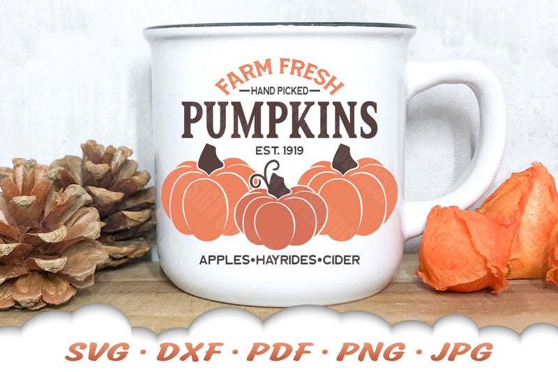 Pumpkin SVG | Farmhouse Fall SVG - So Fontsy