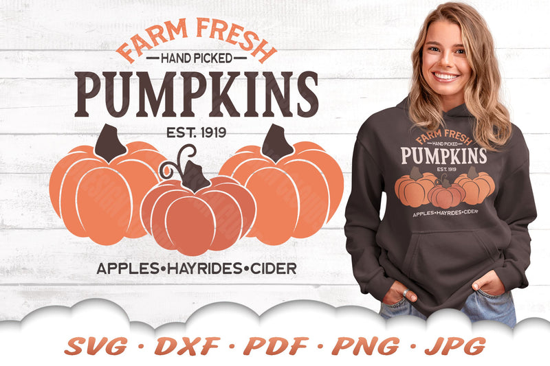 Pumpkin SVG | Farmhouse Fall SVG - So Fontsy