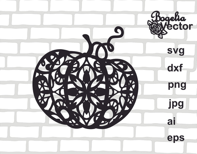 Pumpkin Svg file, Fall Lace Pumpkin Cut file, Swirly, Autumn Png, Thankful, Thanksgiving, Halloween Shirt Design, Cricut Silhouette, Floral SVG BogeliaVector 