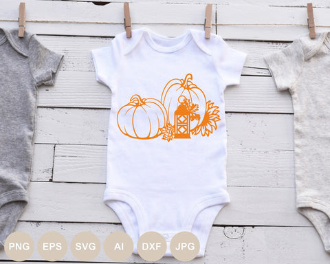 Pumpkin Svg file, Fall Pumpkin Cut file, Sunflower, Lantern, Halloween Png, Autumn Clip Art, Thanksgiving Card, Thankful Svg Cricut, Flowers SVG BogeliaVector 
