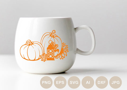 Pumpkin Svg file, Fall Pumpkin Cut file, Sunflower, Lantern, Halloween Png, Autumn Clip Art, Thanksgiving Card, Thankful Svg Cricut, Flowers SVG BogeliaVector 