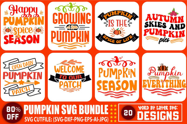 Pumpkin SVG ,Pumpkin Bundle Svg ,Fall Pumpkin Svg, Halloween Svg, Autumn SVG, Silhouette Cameo, Cutting Files, SVG Blessedprint 