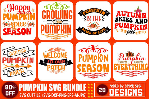 Pumpkin SVG ,Pumpkin Bundle Svg ,Fall Pumpkin Svg, Halloween Svg, Autumn SVG, Silhouette Cameo, Cutting Files, SVG Blessedprint 