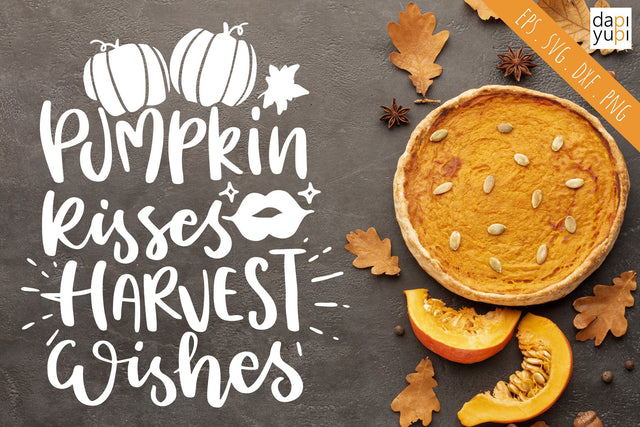Pumpkin SVG Pumpkin Kisses Harvest Wishes Quotes SVG dapiyupi store 