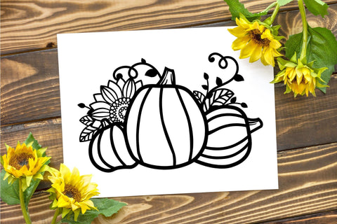 Pumpkin SVG, Sunflower SVG, Thanksgiving SVG. SVG Elinorka 