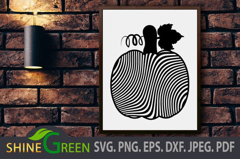 Pumpkin SVG - Zig Zag - Fall SVG PNG EPS DXF SVG Shine Green Art 