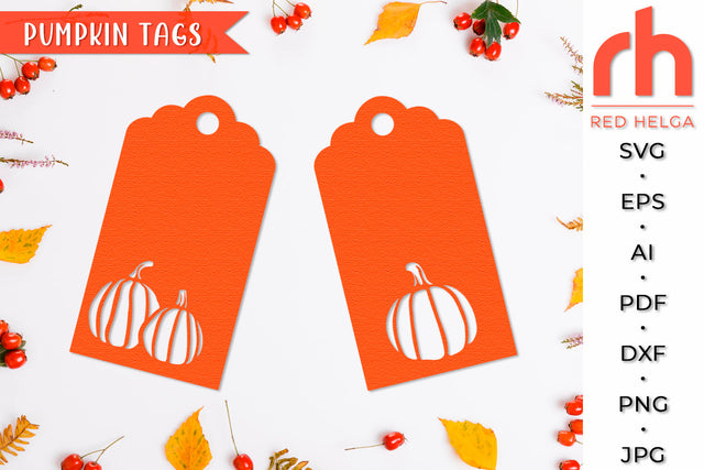 Pumpkin Tags SVG - Thanksgiving Cut File SVG RedHelgaArt 
