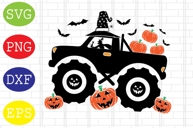 Pumpkin Truck (1) Svg, Halloween Monster Truck Svg, Spooky Svg, Cauldron Svg, Halloween Svg, Witch Svg, Ghost Svg, Png, Eps, Dxf Files SVG DigitalSvgFiles 